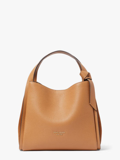 KateSpade Knott Pebbled Leather & Suede Medium Crossbody Tote Bungalow
