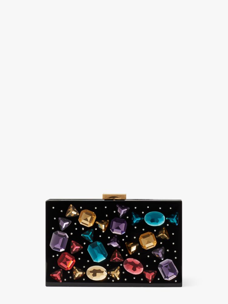 KateSpade Sweet Treats Jeweled Resin Small Clutch Black Multi