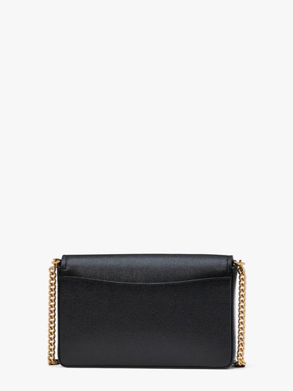 KateSpade Morgan Bow Embellished Flap Chain Wallet Black