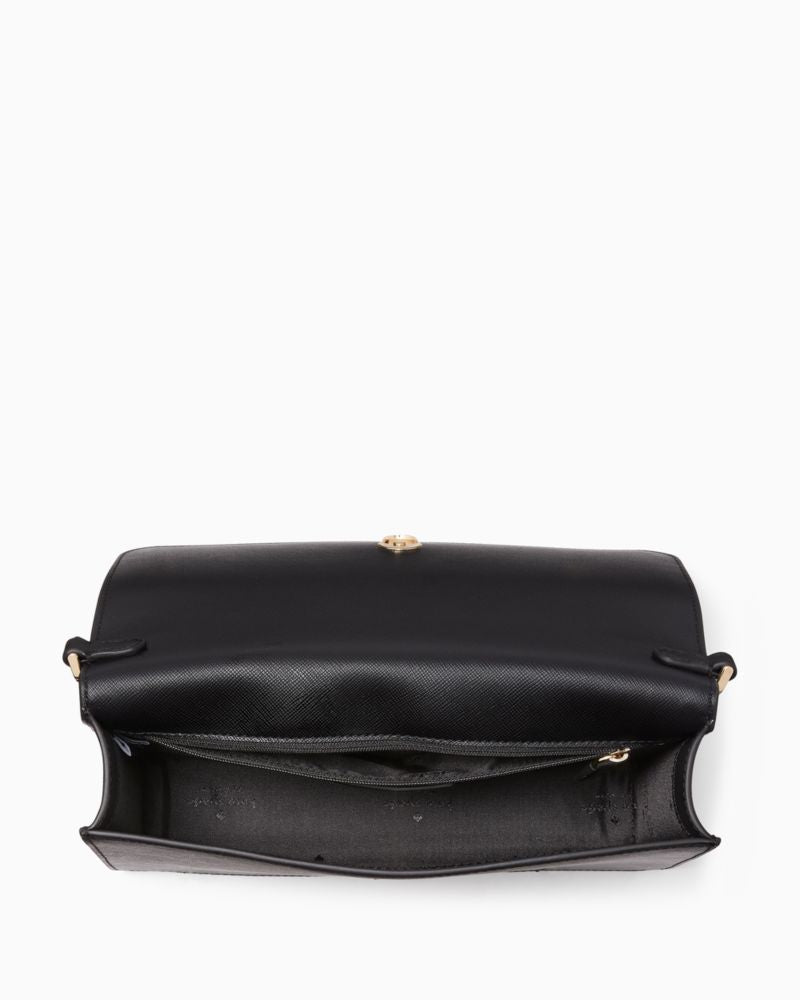 KateSpade Madison Willow Medium Flap Convertible Crossbody Purse Black