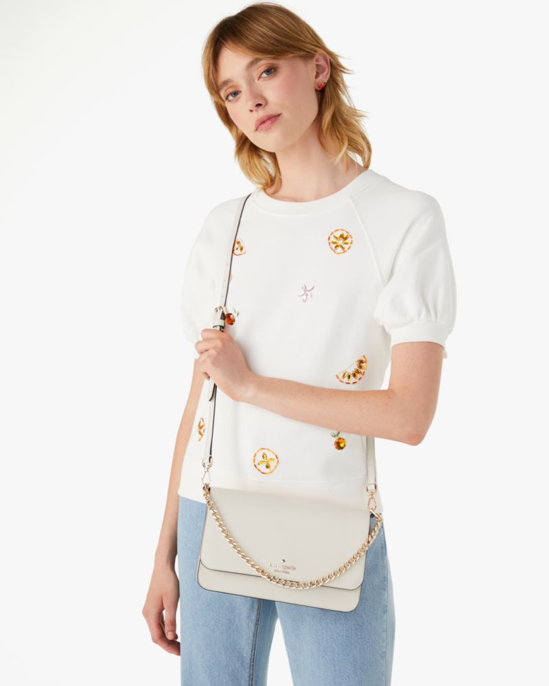 KateSpade Madison Willow Medium Flap Convertible Crossbody Purse Meringue