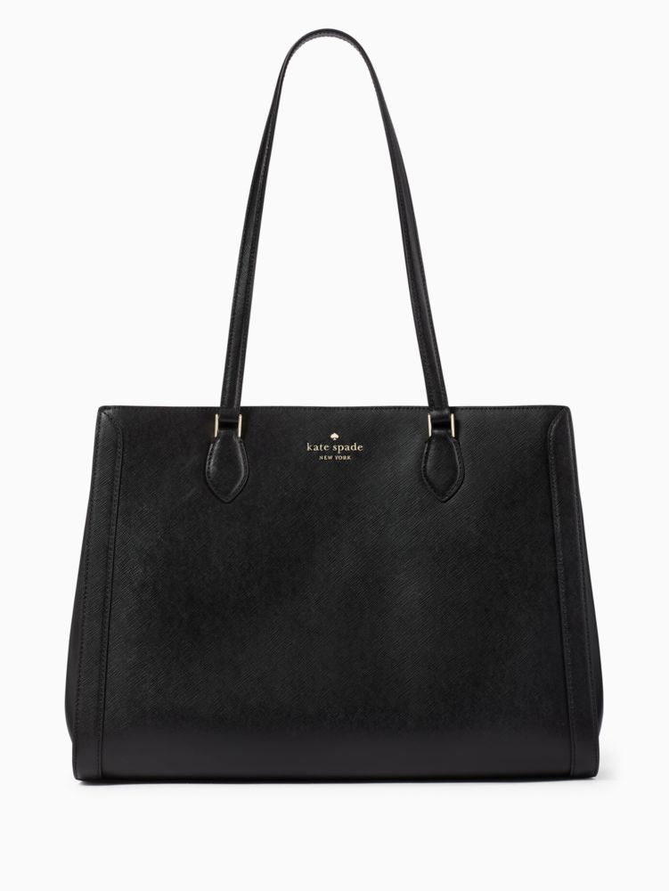 KateSpade Madison Saffiano East West Leather Large Laptop Tote Black