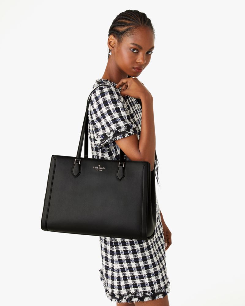 KateSpade Madison Saffiano East West Leather Large Laptop Tote Black