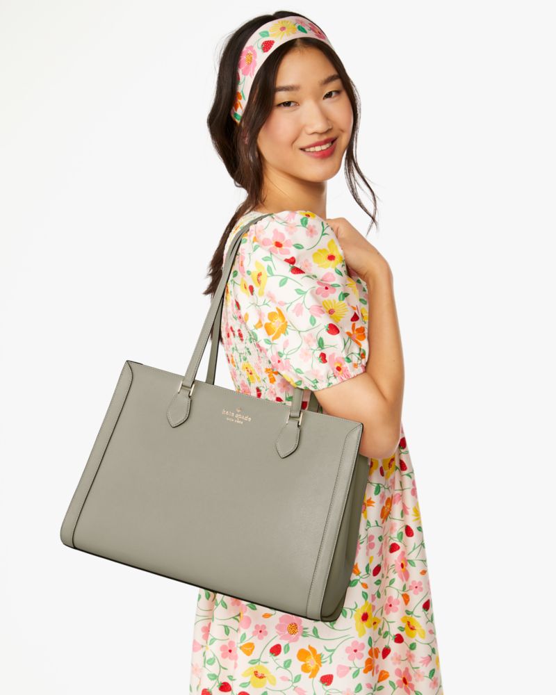 KateSpade Madison Saffiano East West Leather Large Laptop Tote Dusky Pine