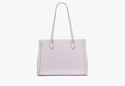 Madison Saffiano East West Leather Large Laptop Tote Pale Amethyst Pale Amethyst