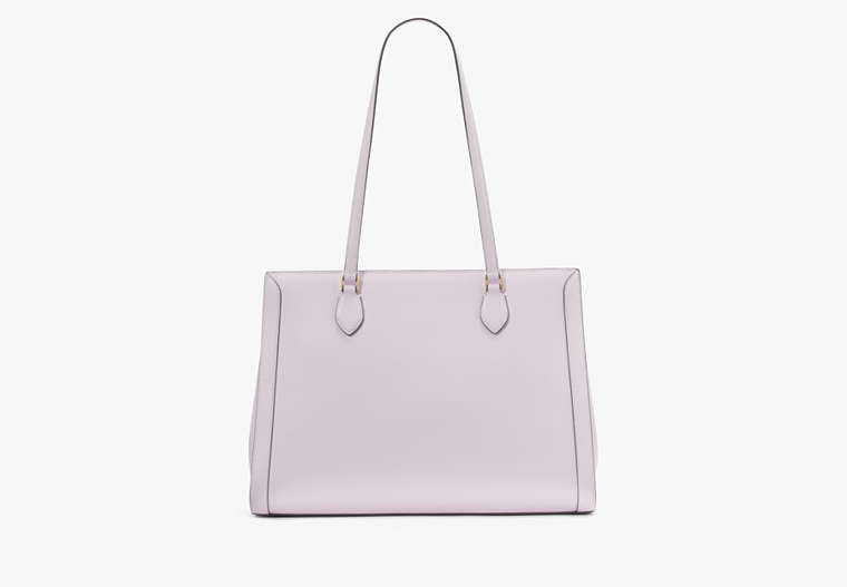 Madison Saffiano East West Leather Large Laptop Tote Pale Amethyst Pale Amethyst