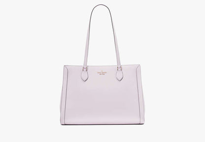 Madison Saffiano East West Leather Large Laptop Tote Pale Amethyst Pale Amethyst
