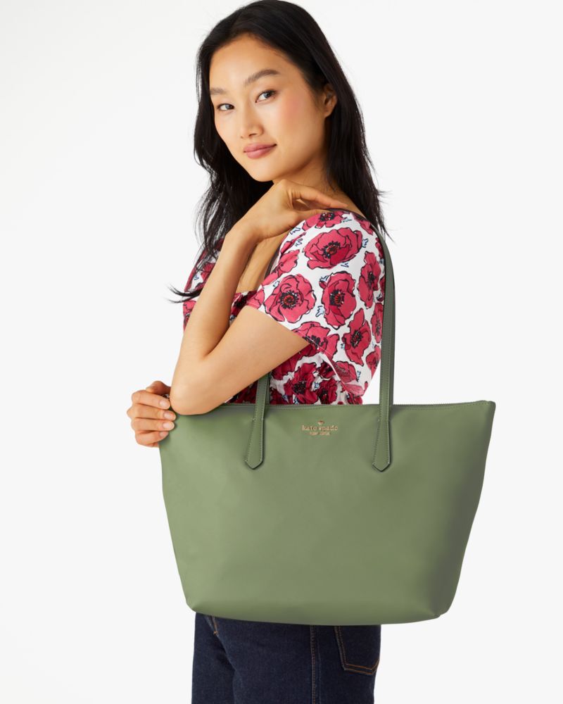 KateSpade Kitt Nylon Medium Tote Cedar Stand