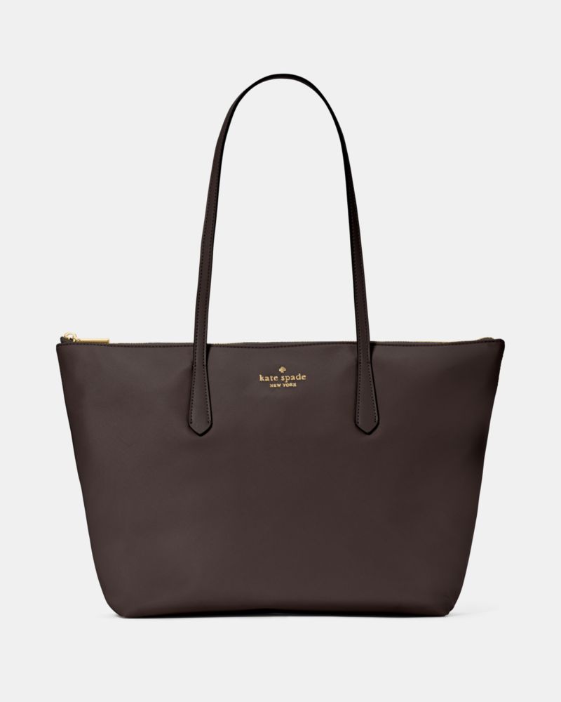KateSpade Kitt Nylon Medium Tote Hot Fudge
