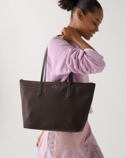 KateSpade Kitt Ksnyl Tote Bag Hot Fudge