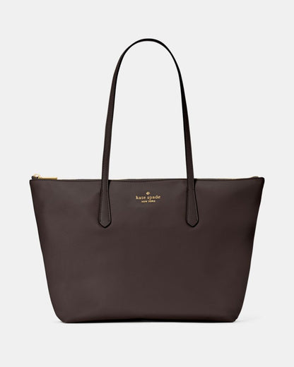 KateSpade Kitt Ksnyl Tote Bag Hot Fudge