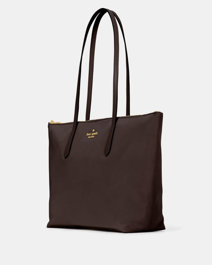 KateSpade Kitt Ksnyl Tote Bag Hot Fudge