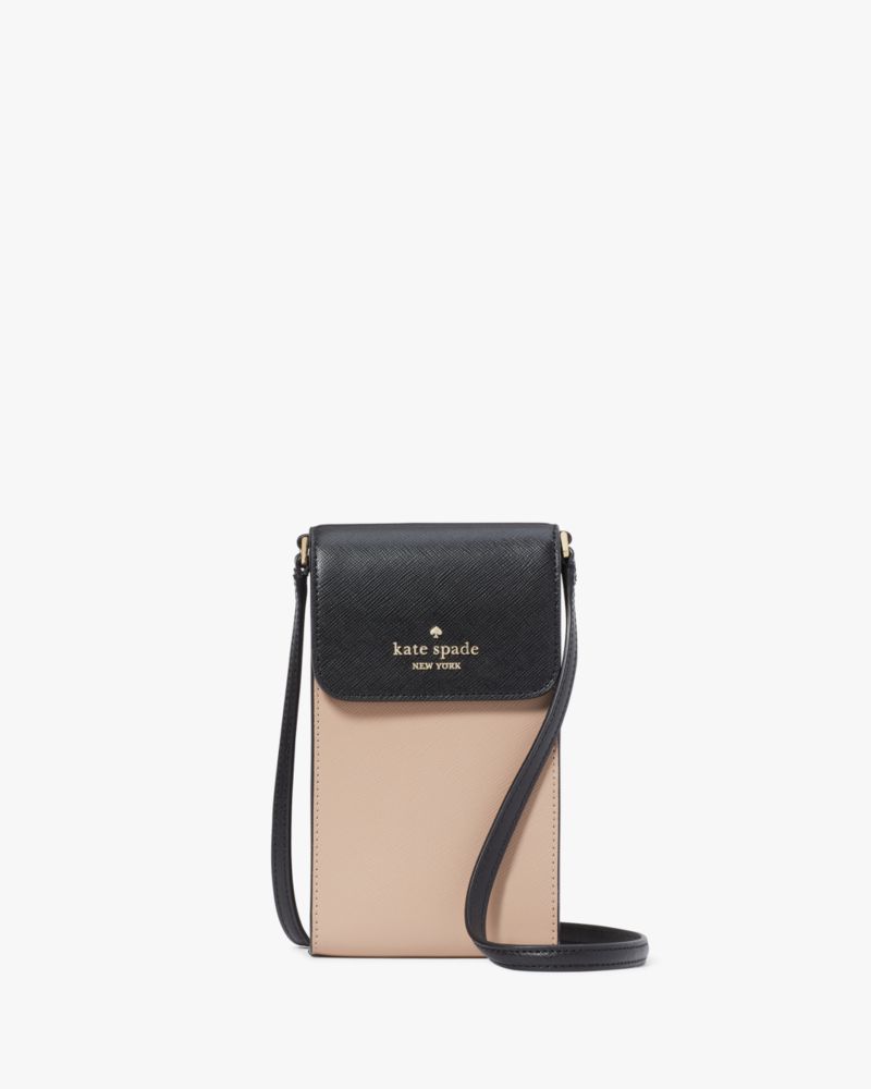 KateSpade Madison North South Flap Phone Crossbody Toasted Hazelnut Multi