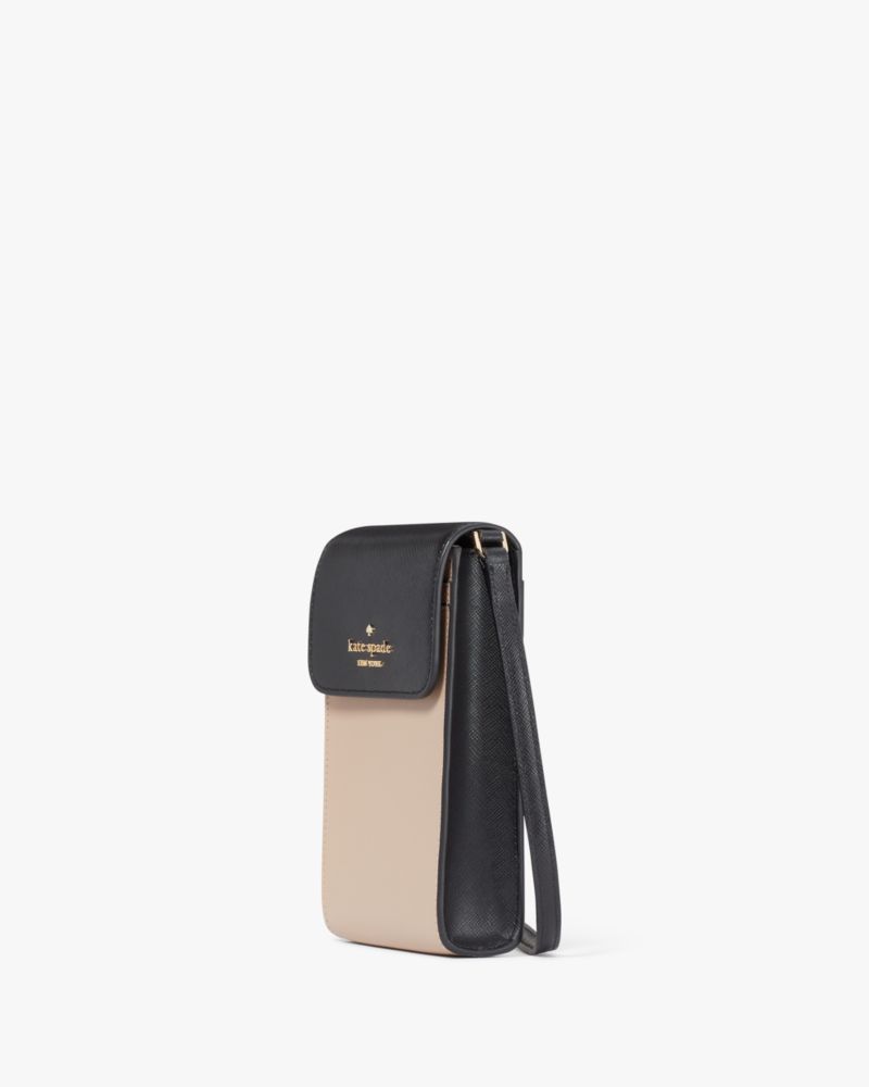 KateSpade Madison North South Flap Phone Crossbody Toasted Hazelnut Multi