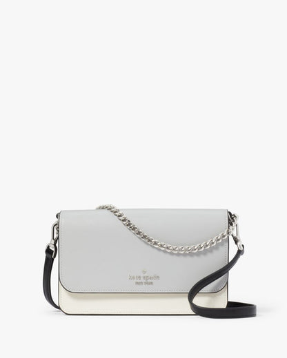 KateSpade Madison Willow Mini Flap Crossbody Platinum Grey Multi