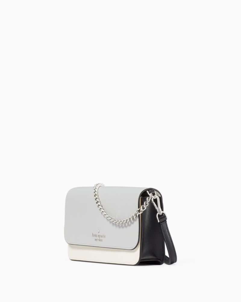 KateSpade Madison Willow Mini Flap Crossbody Platinum Grey Multi