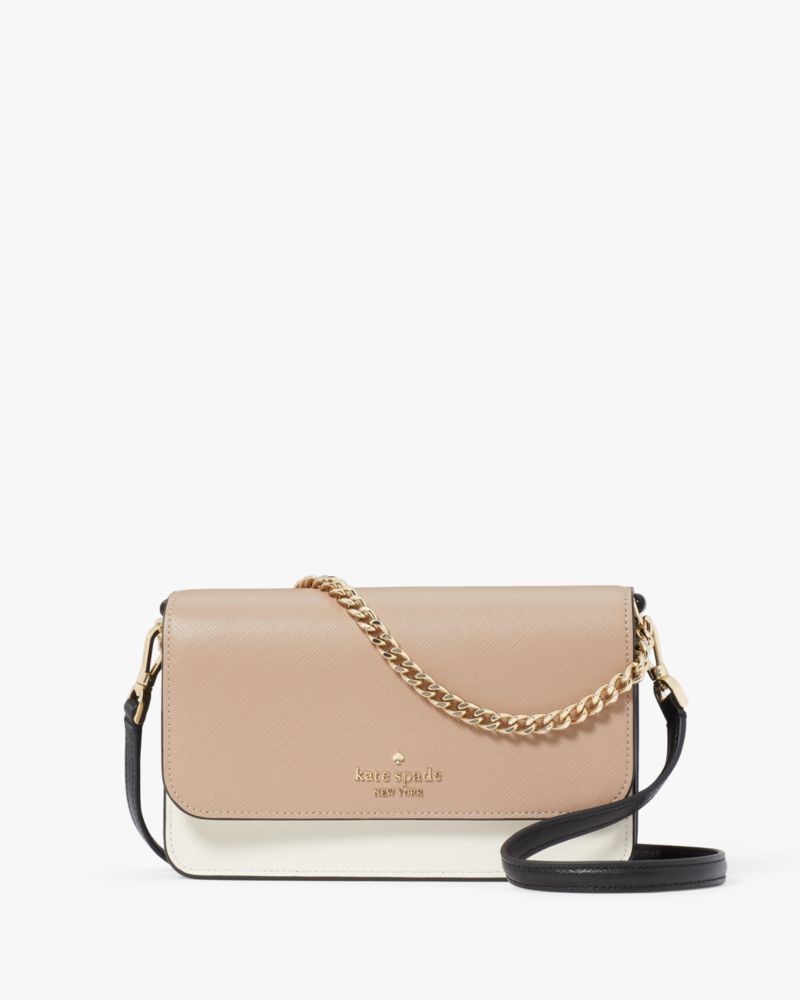 KateSpade Madison Willow Mini Flap Crossbody Toasted Hazelnut Multi
