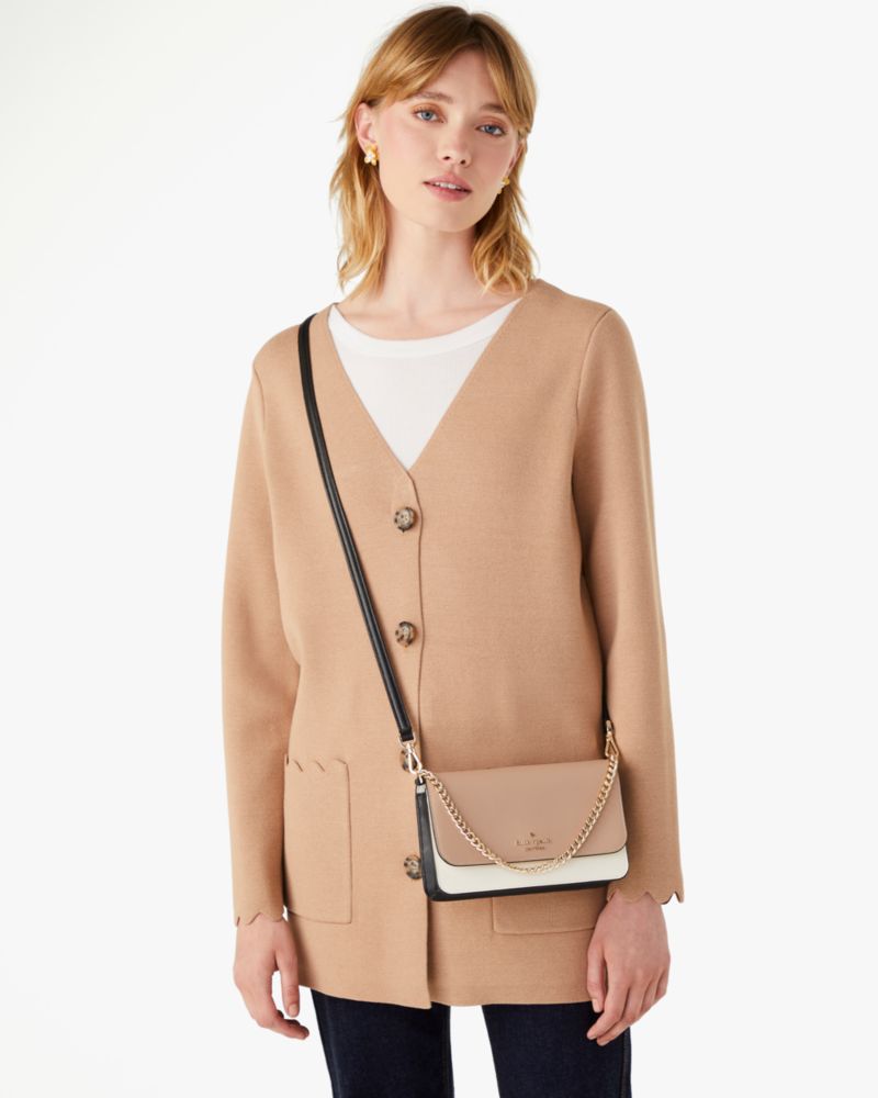 KateSpade Madison Willow Mini Flap Crossbody Toasted Hazelnut Multi