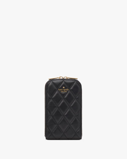 KateSpade Carey Quilted North South Phone Crossbody Black