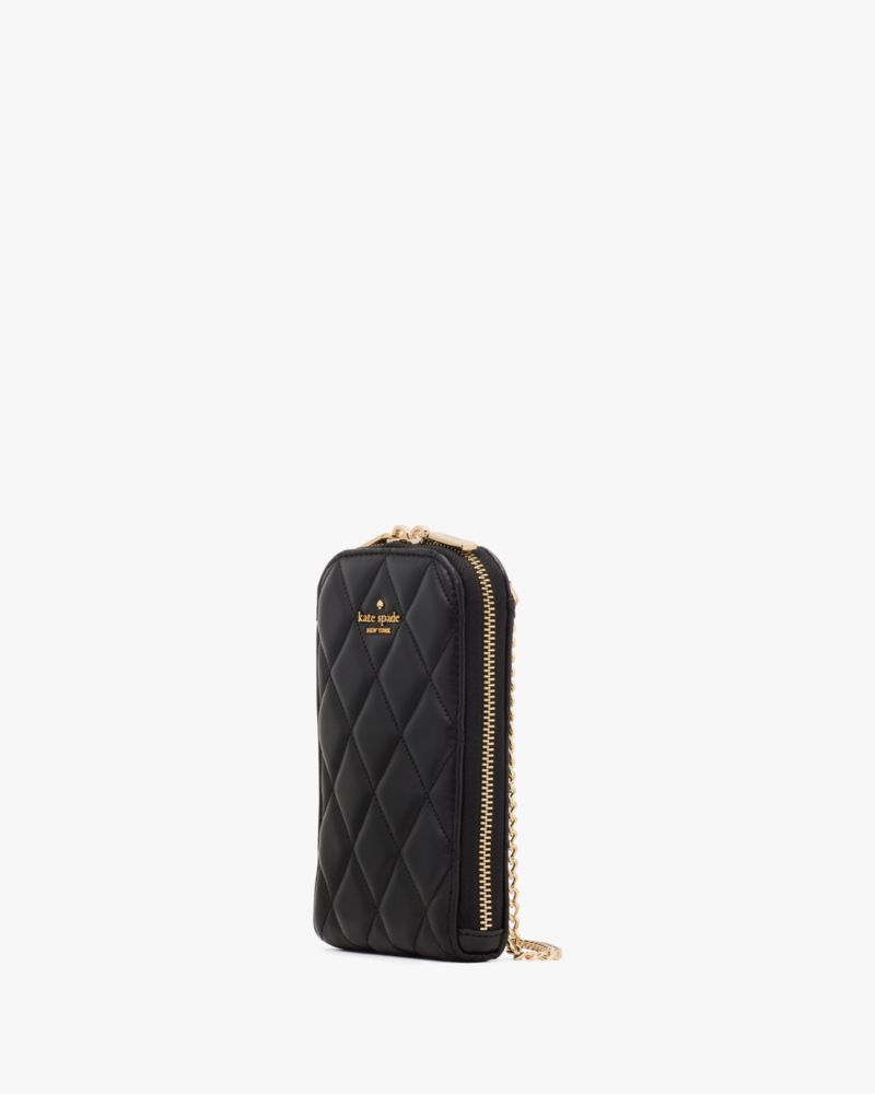 KateSpade Carey Quilted North South Phone Crossbody Black