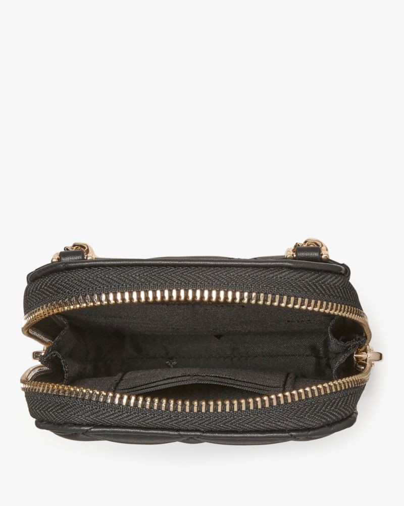 KateSpade Carey Quilted North South Phone Crossbody Black