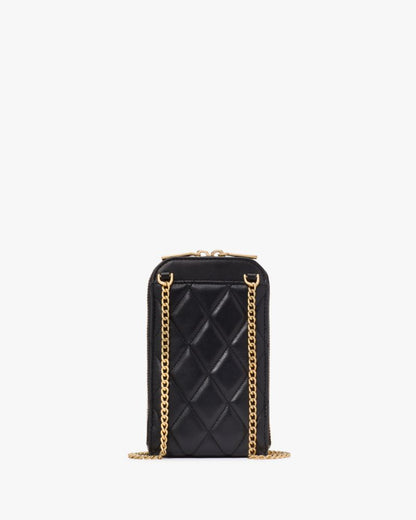 KateSpade Carey Quilted North South Phone Crossbody Black