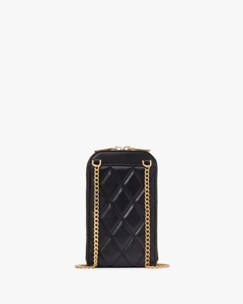 KateSpade Carey Quilted North South Phone Crossbody Black