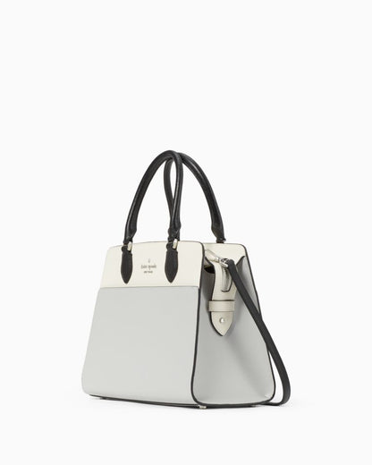KateSpade Madison Colorblock Saffiano Leather Medium Satchel Platinum Grey Multi