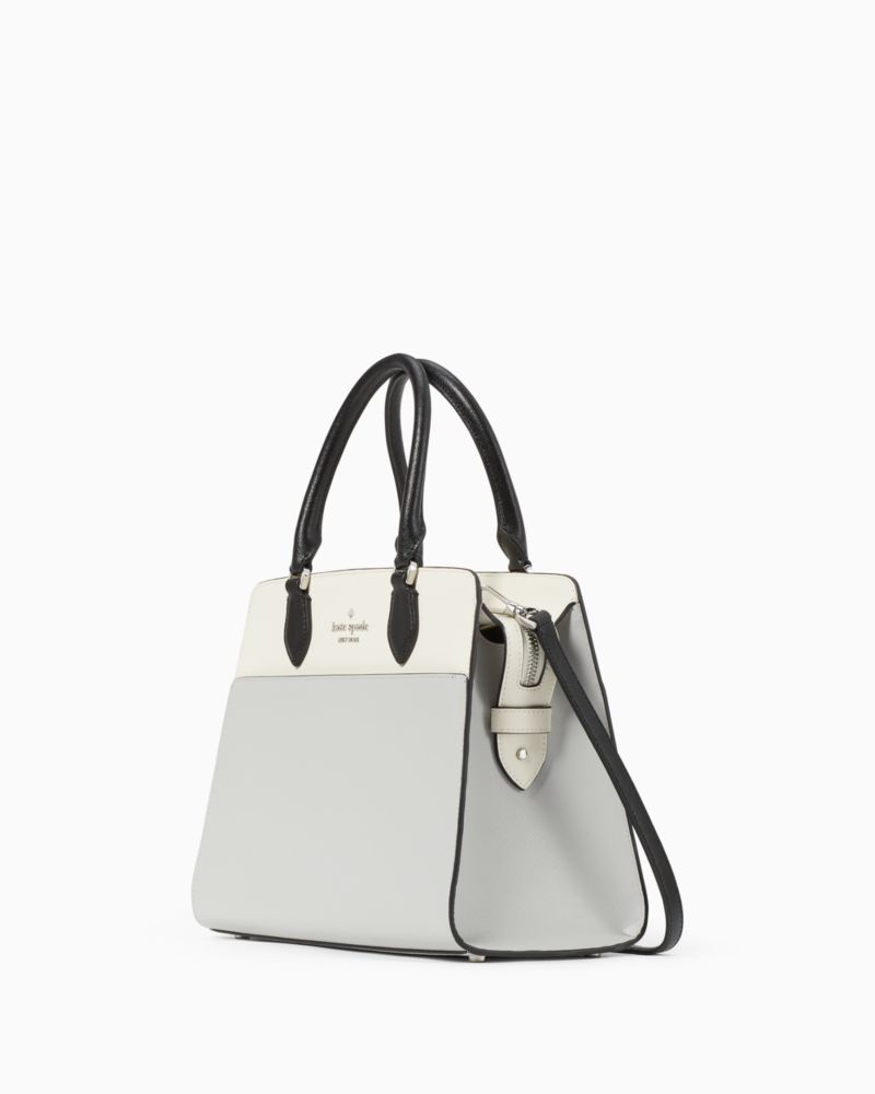KateSpade Madison Colorblock Saffiano Leather Medium Satchel Platinum Grey Multi