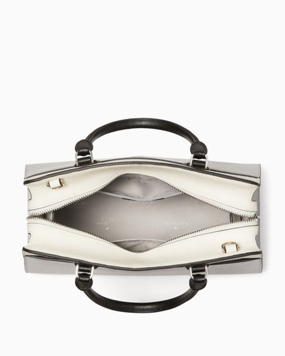 KateSpade Madison Colorblock Saffiano Leather Medium Satchel Platinum Grey Multi