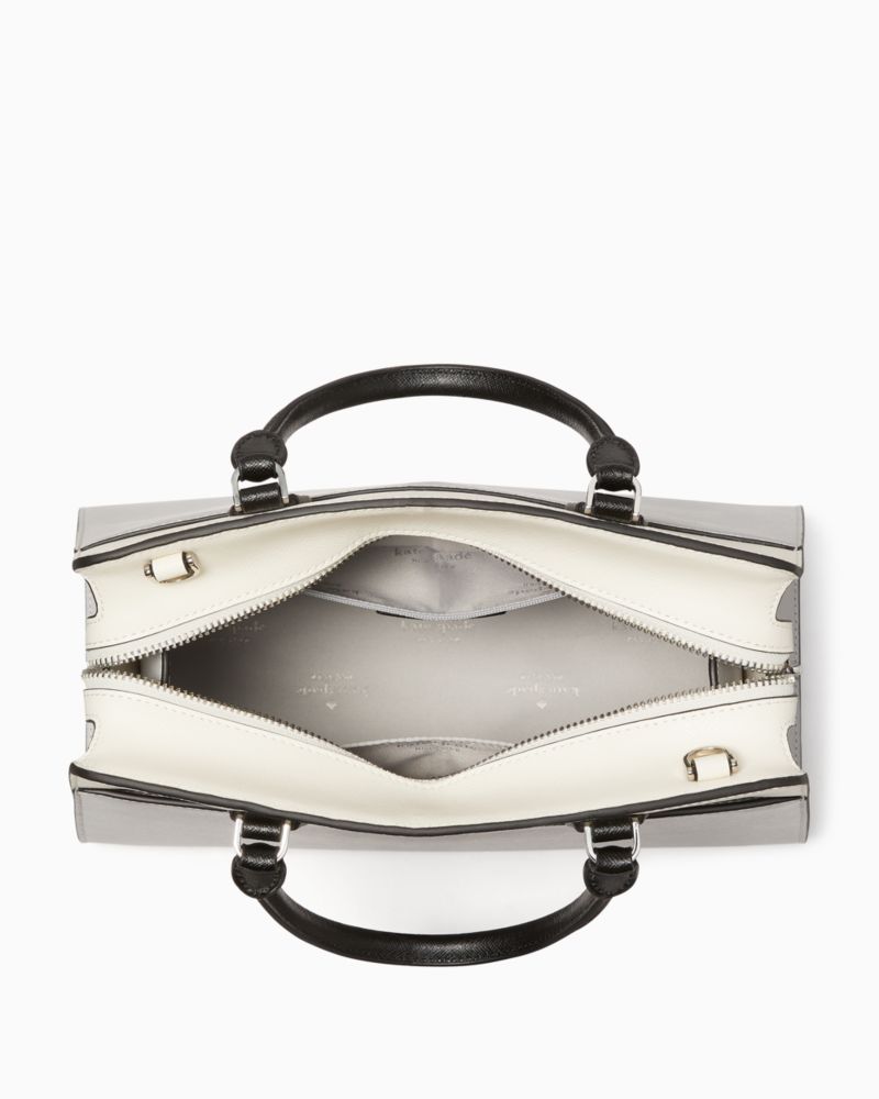 KateSpade Madison Colorblock Saffiano Leather Medium Satchel Platinum Grey Multi