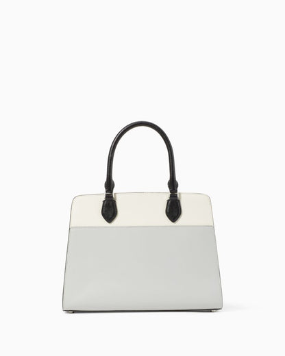 KateSpade Madison Colorblock Saffiano Leather Medium Satchel Platinum Grey Multi