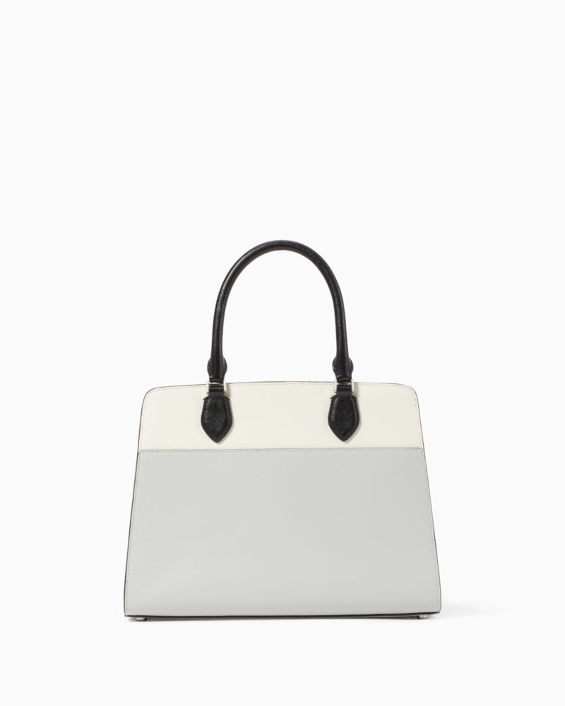 KateSpade Madison Colorblock Saffiano Leather Medium Satchel Platinum Grey Multi