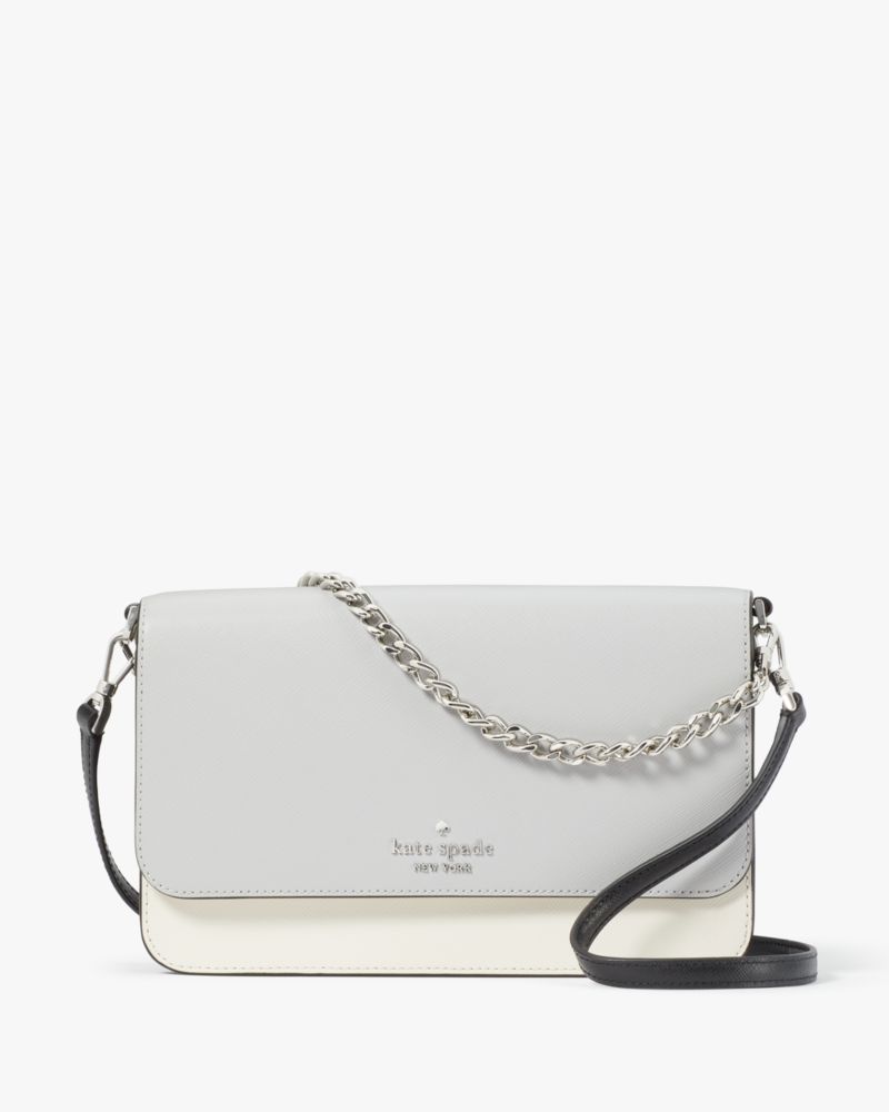 KateSpade Madison Willow Convertible Crossbody Platinum Grey Multi