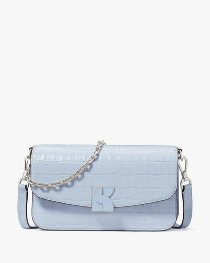 KateSpade Dakota Croc embossed Medium Convertible Shoulder Bag North Star