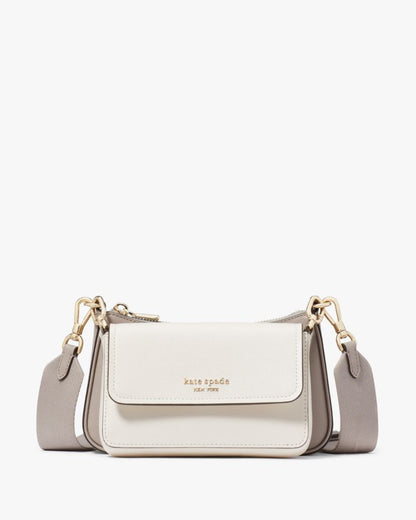 KateSpade Double Up Colorblocked Crossbody Warm Taupe Multi