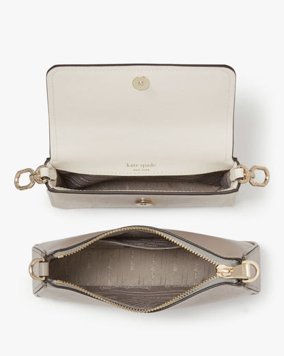 KateSpade Double Up Colorblocked Crossbody Warm Taupe Multi