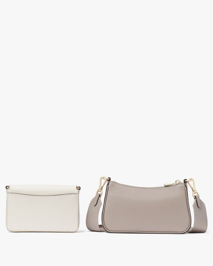 KateSpade Double Up Colorblocked Crossbody Warm Taupe Multi
