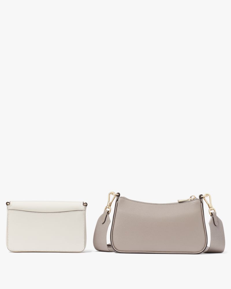 KateSpade Double Up Colorblocked Crossbody Warm Taupe Multi