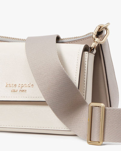 KateSpade Double Up Colorblocked Crossbody Warm Taupe Multi