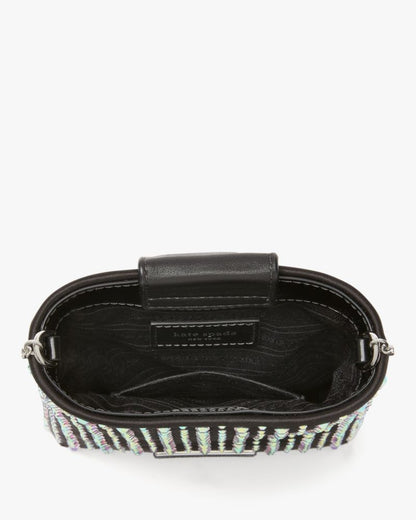 KateSpade Swing Embellished Satin Phone Pouch Black Multi