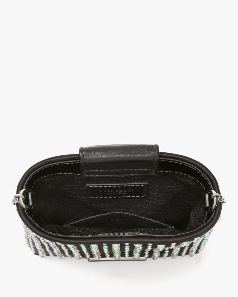 KateSpade Swing Embellished Satin Phone Pouch Black Multi