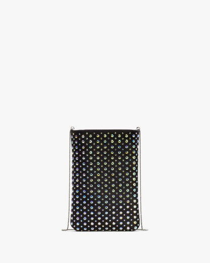 KateSpade Swing Embellished Satin Phone Pouch Black Multi