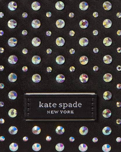 KateSpade Swing Embellished Satin Phone Pouch Black Multi