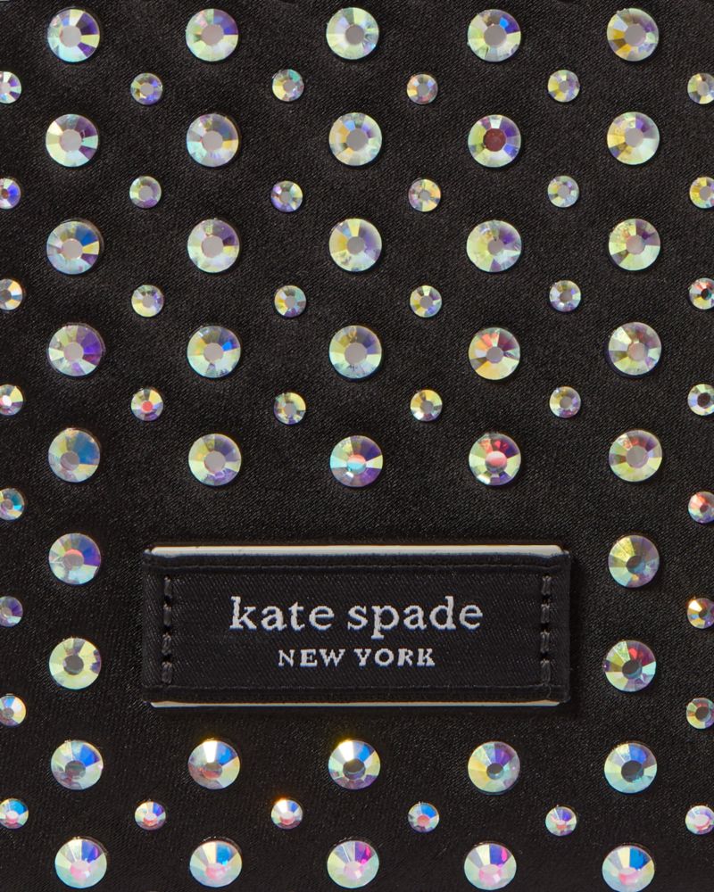 KateSpade Swing Embellished Satin Phone Pouch Black Multi