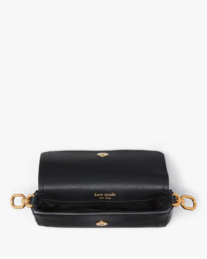 KateSpade Double Up Pebbled Leather Crossbody Black