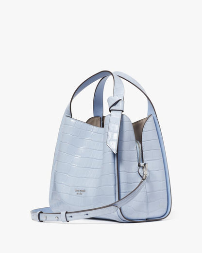 KateSpade Knott Croc embossed Medium Crossbody Tote North Star
