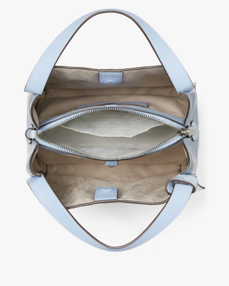 KateSpade Knott Croc embossed Medium Crossbody Tote North Star