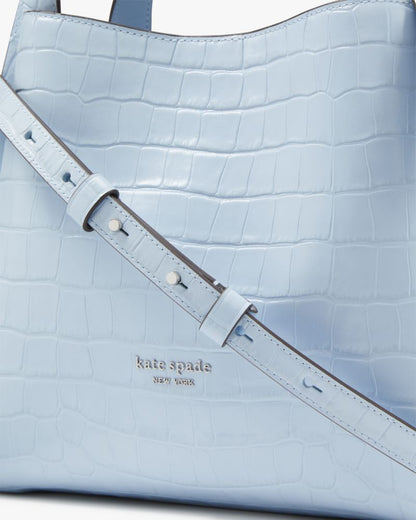 KateSpade Knott Croc embossed Medium Crossbody Tote North Star