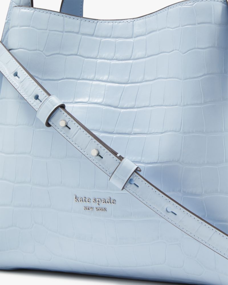 KateSpade Knott Croc embossed Medium Crossbody Tote North Star